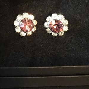 Amythyst Colored Stone Earrings for Pierced Ears.